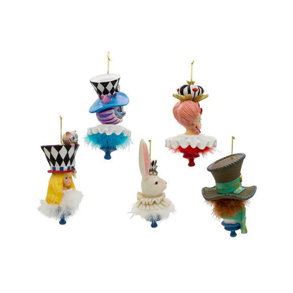 6" Holly Hats™ Alice In Wonderland Hat Ornament Set, 5 Piece Set by Kurt Adler