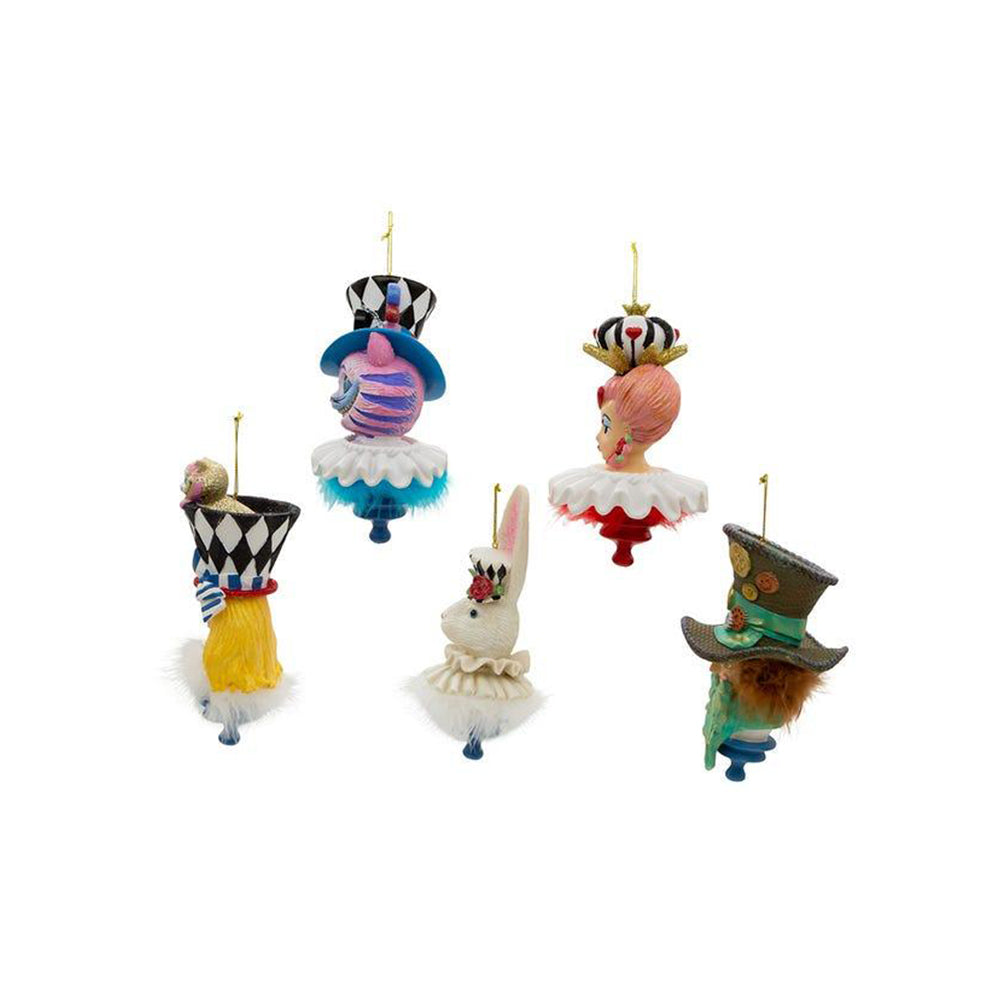 6" Holly Hats™ Alice In Wonderland Hat Ornament Set, 5 Piece Set by Kurt Adler