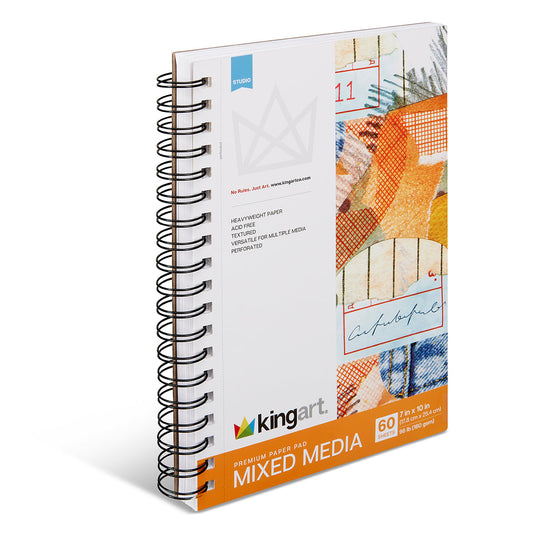 Mixed Media Sketchbook - Side Spiral - 7” x 10” - 60 Sheets