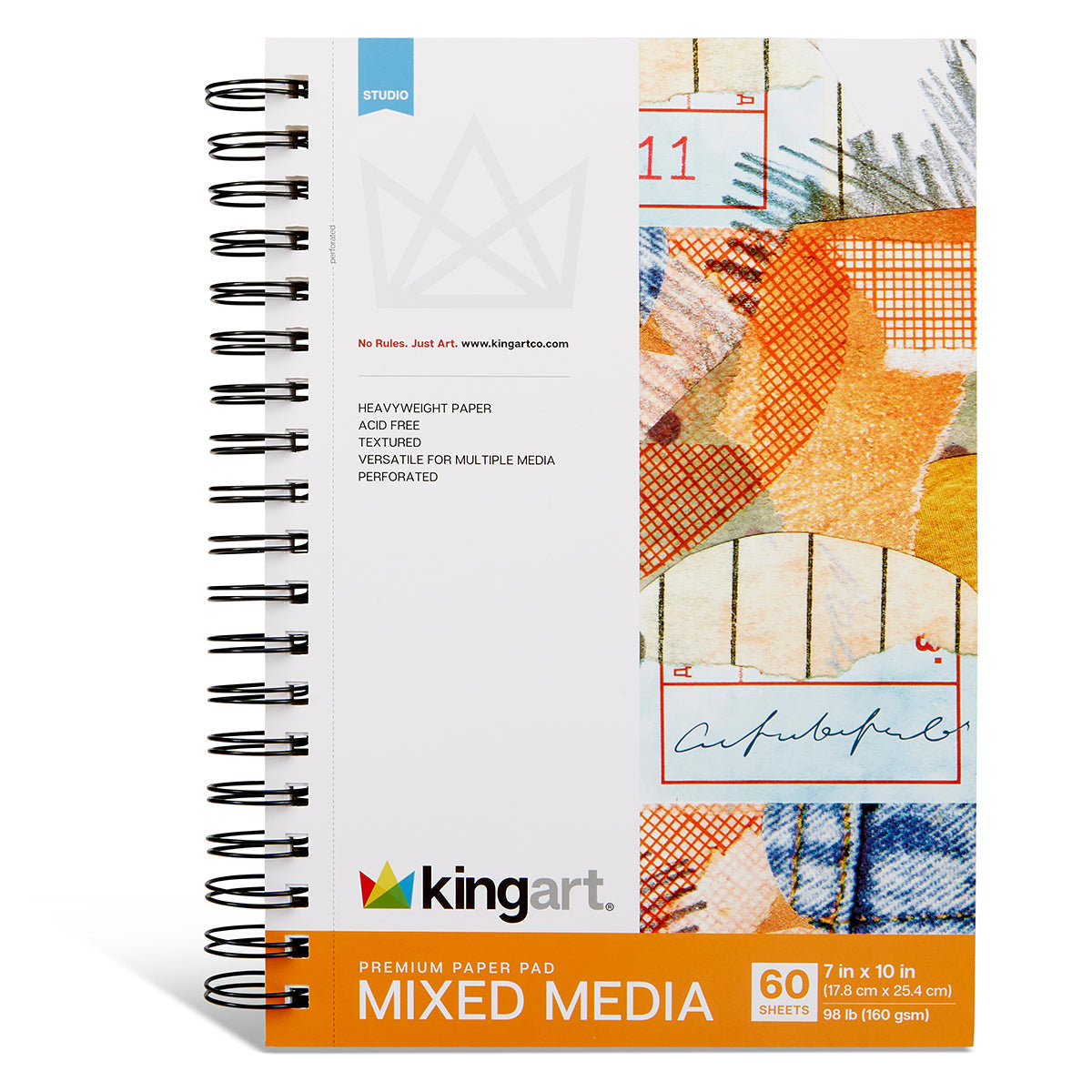Mixed Media Sketchbook - Side Spiral - 7” x 10” - 60 Sheets