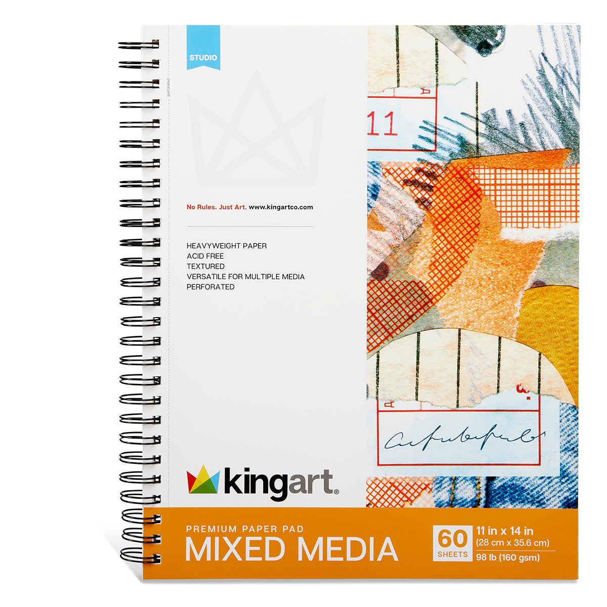 Mixed Media Sketchbook - Side Spiral - 11” x 14” - 60 Sheets