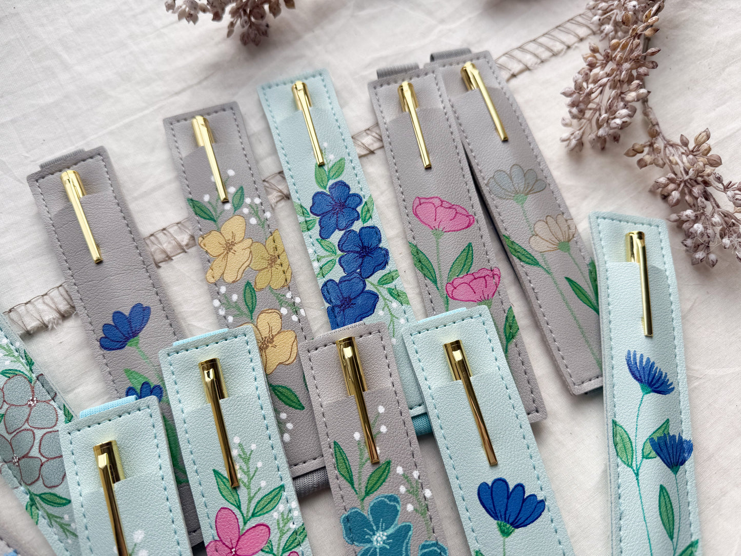Elastic Pen Holder-Colorful Floral