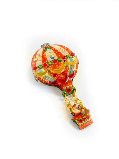 Christmas Hot Air Balloon Brooch by Rosie Rose Parker Quirks!