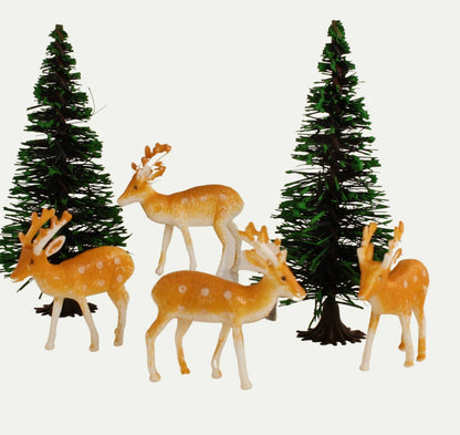Retro Plastic Reindeer 1.5" - 4pcs Quirks!