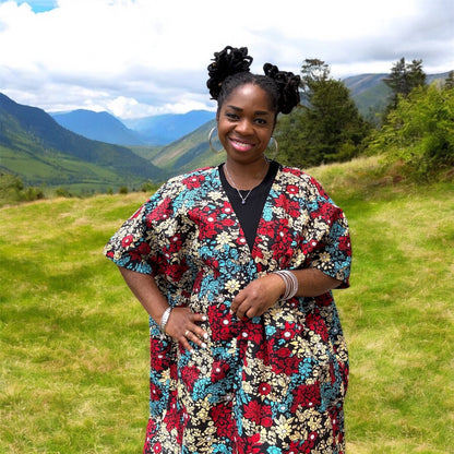 UKA Bold African Print Kimono Jacket - Handmade Ankara Outerwear for Women - Creative Freedom Collective