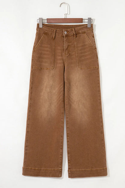 Breen Cropped High Rise Wide Leg Jeans Shewin