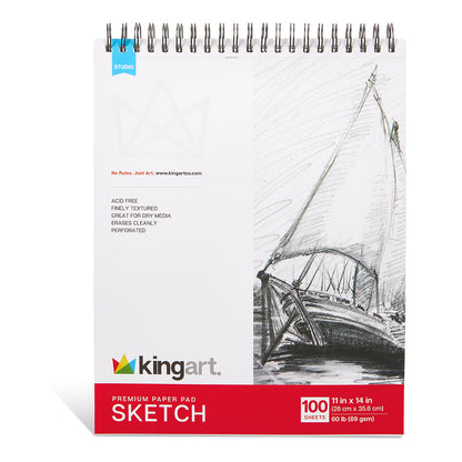 Sketch Paper Pad - Side Spiral - 11” x 14” - 100 Sheets