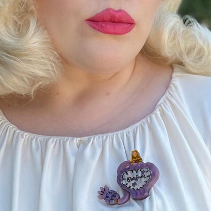 Glamour in a Bottle Brooch -PEACH by Asia Ellington x Lipstick & Chrome Quirks!