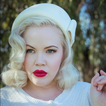 The Head-Turner Structured Beret by Lipstick & Chrome -WHITE Quirks!