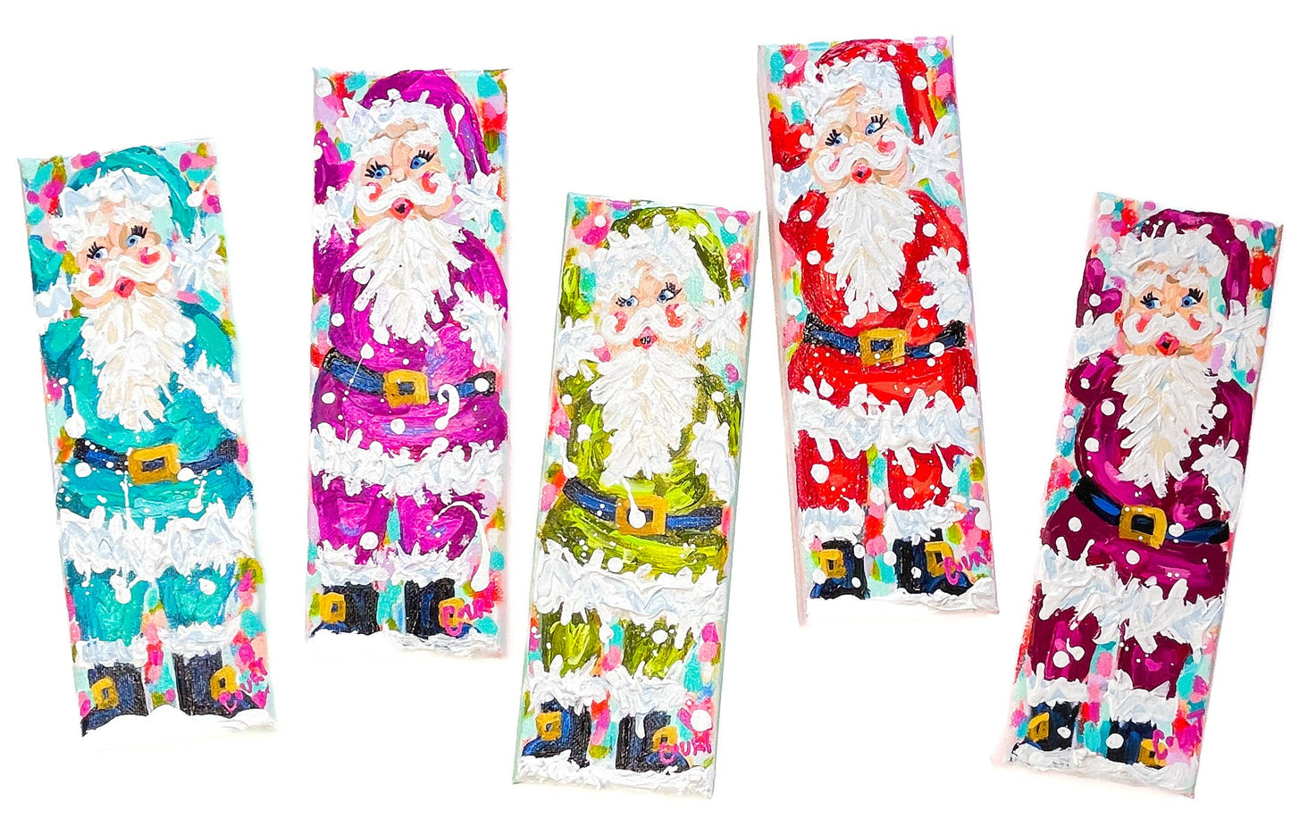 Turquoise Vintage Santa Original Painting Quirks!