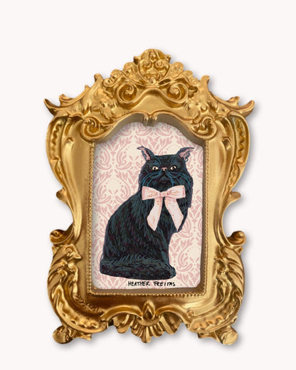 Black Persain Cat - Mini framed print