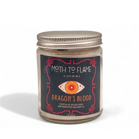 Dragon’s Blood – 7 oz Candle Moth to Flame Candles