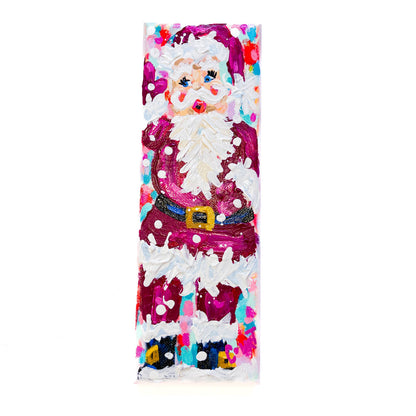 Burgundy Vintage Santa Claus Original Painting