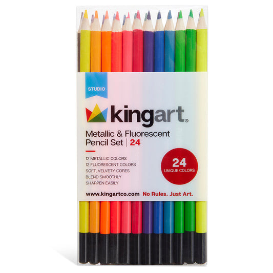 Colored Pencils 24 Metallic & Neon Colors