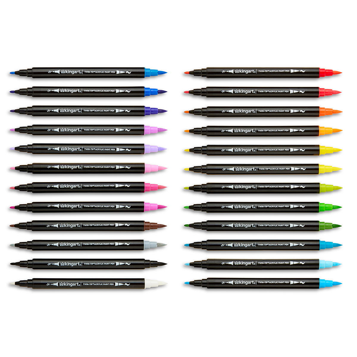 Dual Tip Acrylic Paint Pens - 24 Colors