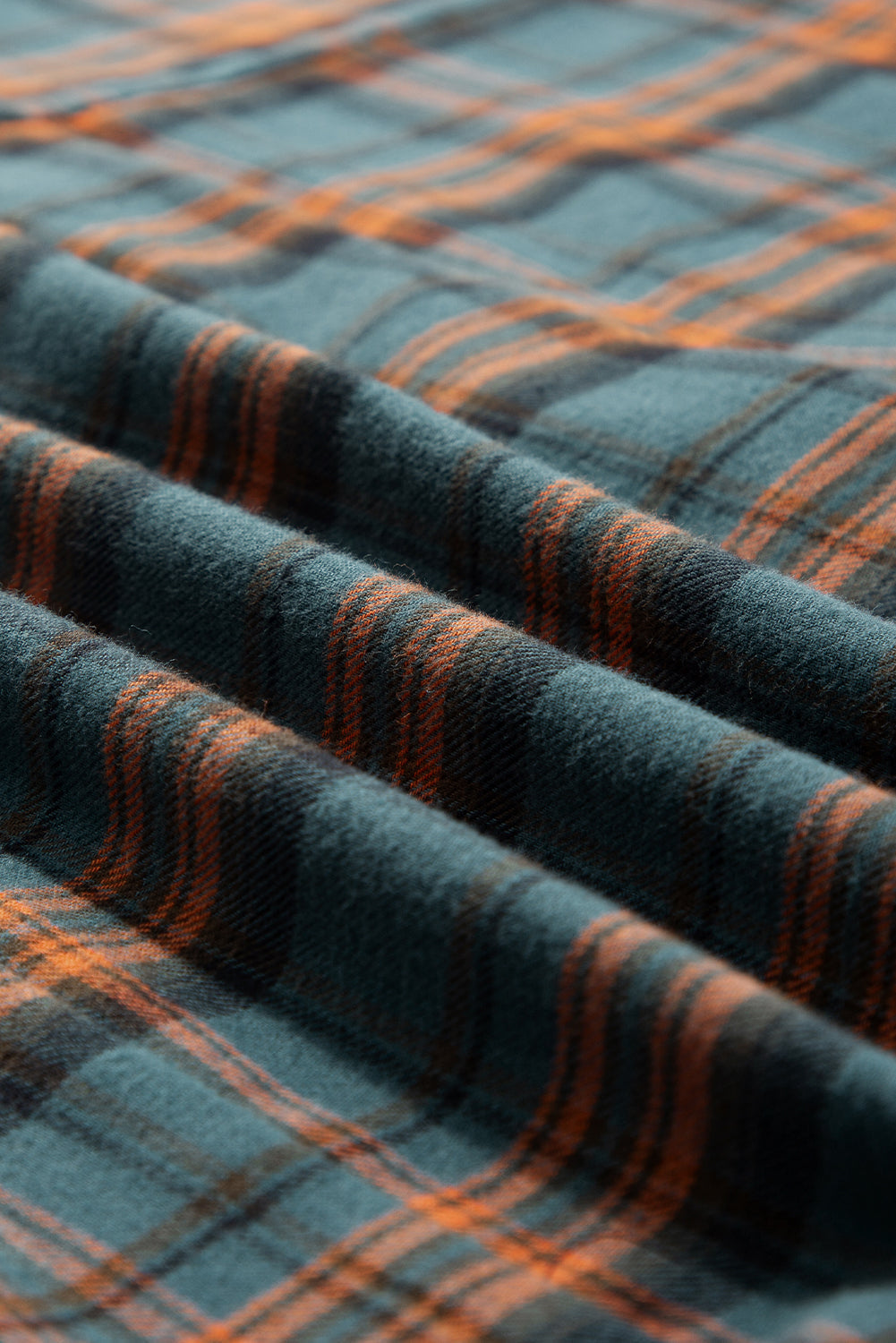 Green Plaid Long Sleeve Collar Shirt Shewin