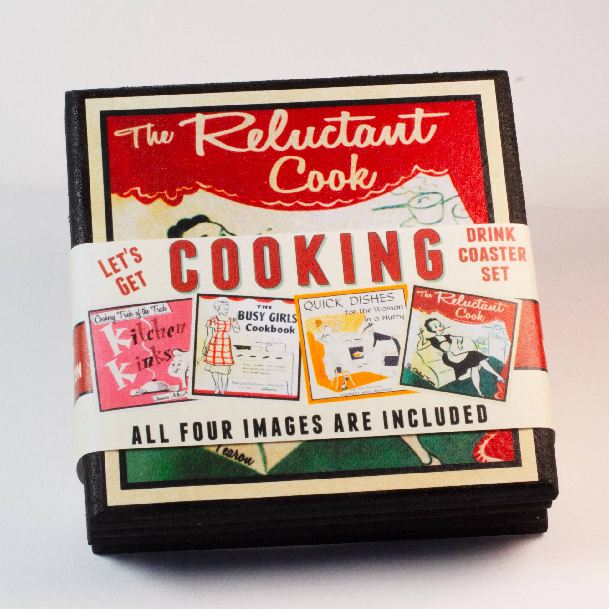 Funny Vintage Cookbook Cover Kitchen Coasters Quirks!