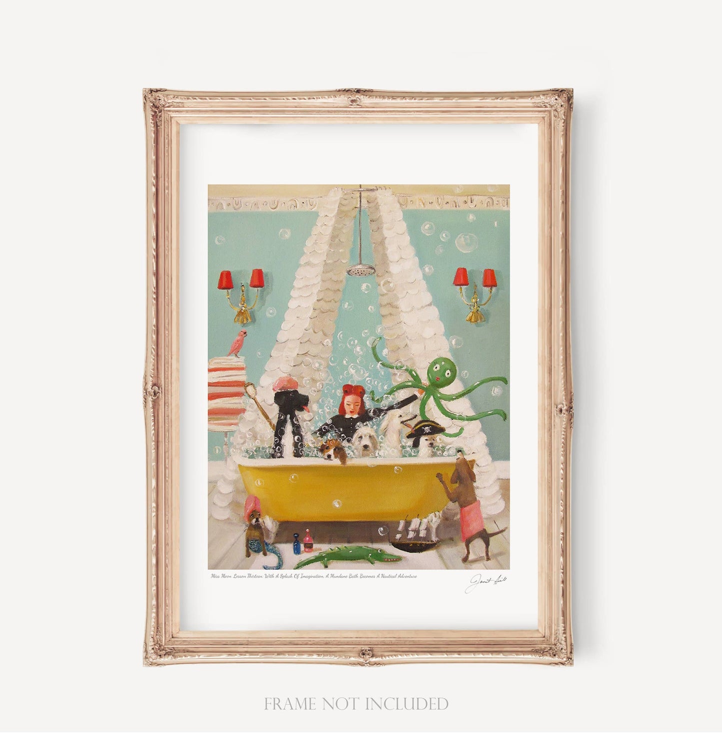 Miss Moon Lesson Thirteen. Art Print - 11" X 14" by Janet Hill Quirks!