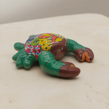 Talavera Crab Sculpture | Vibrant Handcrafted Mexican Art