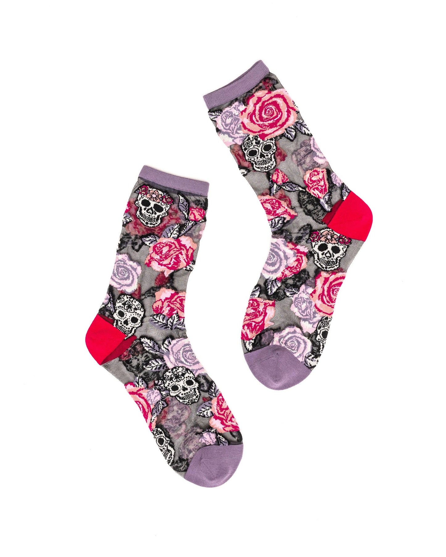 Skulls & Roses Black Sheer Crew Sock Quirks!