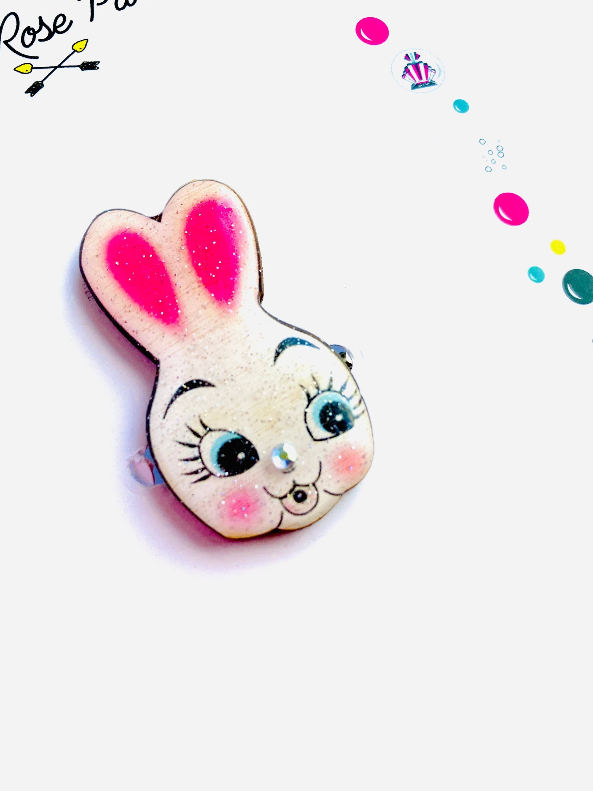 Dainty Easter Rabbit Pin/ Brooch by Rosie Rose Parker Quirks!