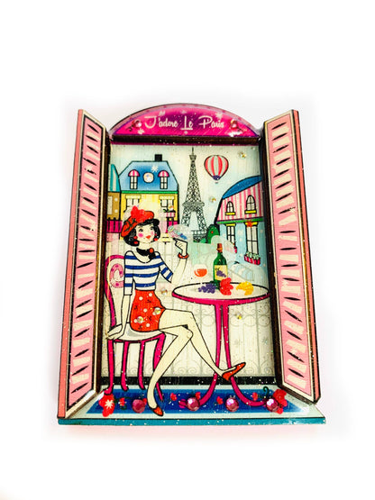 Oh la la Paris Scene Brooch by Rosie Rose Parker Quirks!