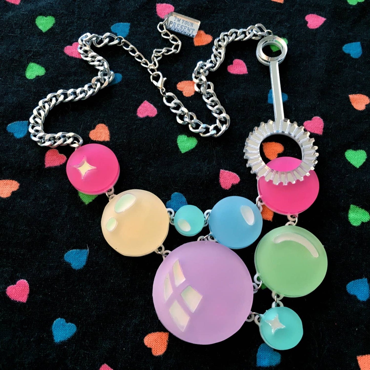 Pastel Rainbow Super Bubble & Wand Statement Necklace Quirks!