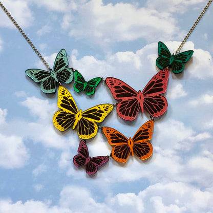 Mirrored Rainbow Butterfly Statement Necklace Quirks!