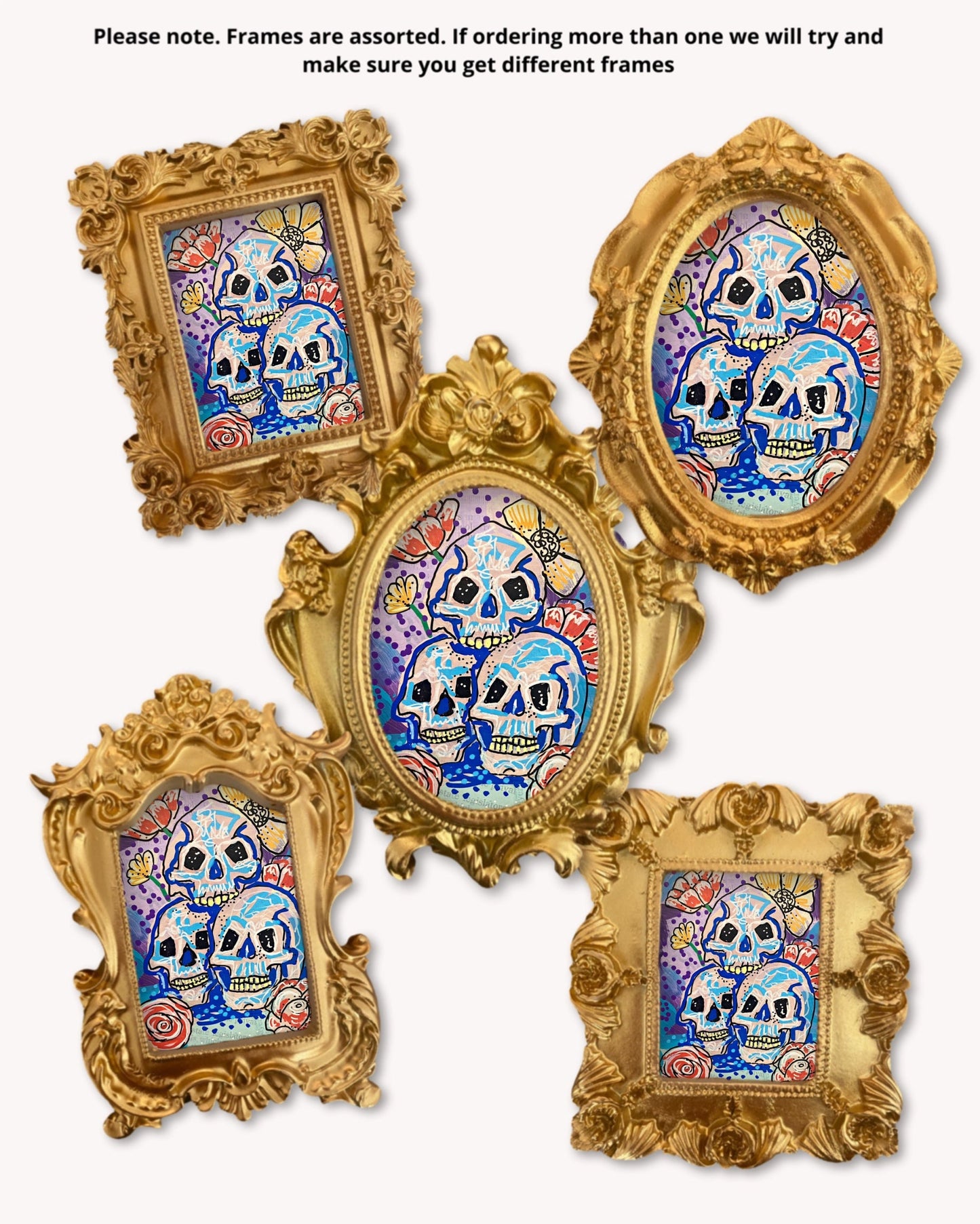 3 Skulls - Mini framed print