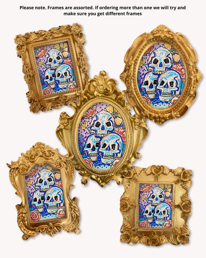 3 Skulls - Mini framed print