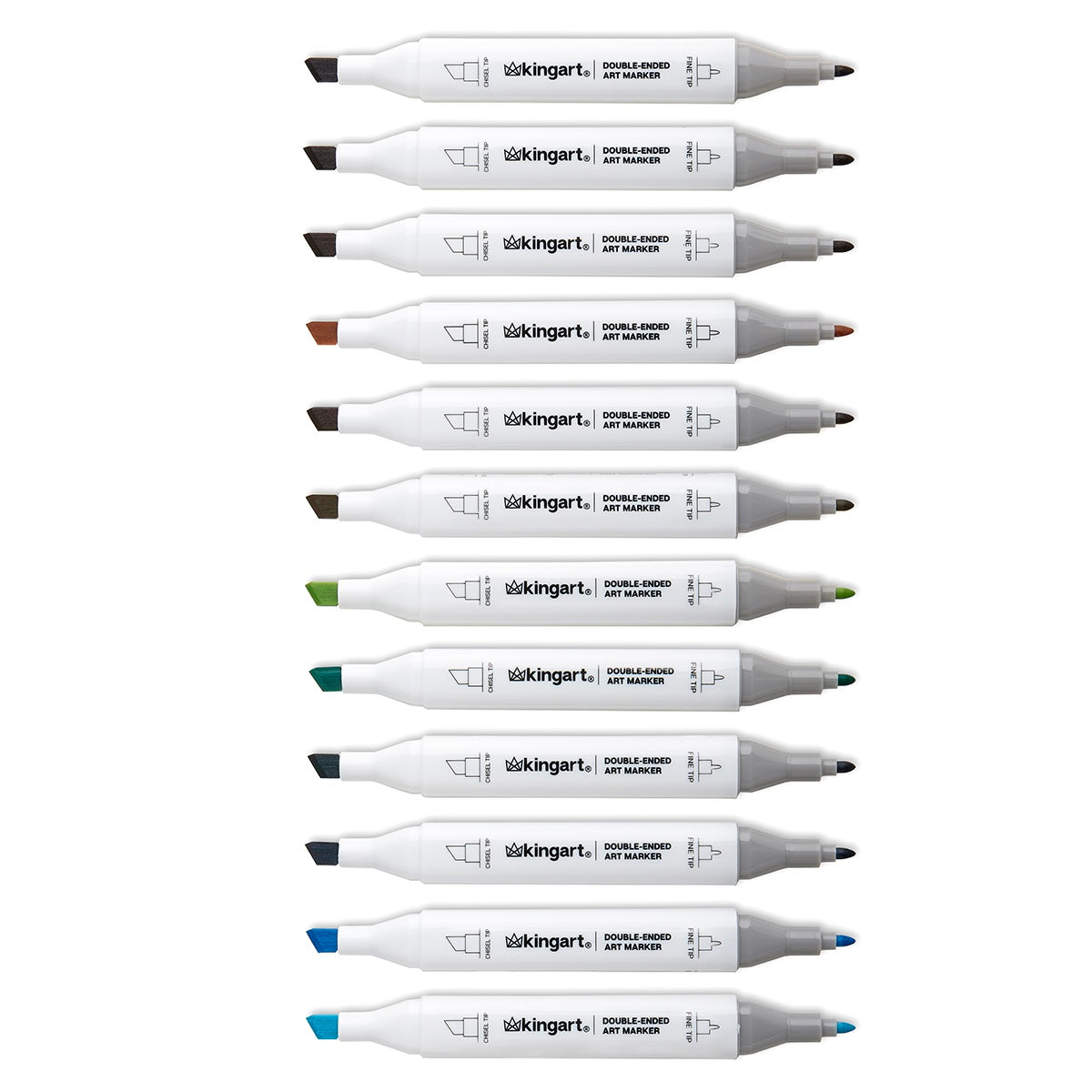 Double-Ended Alcohol Markers - 12 Landscape Colors