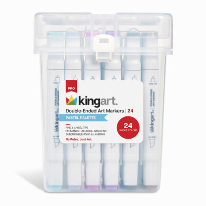 Double-Ended Alcohol Markers - 24 Pastel Colors