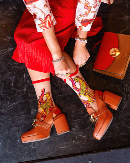 Flaming Cheetah Sheer Crew Sock Quirks!