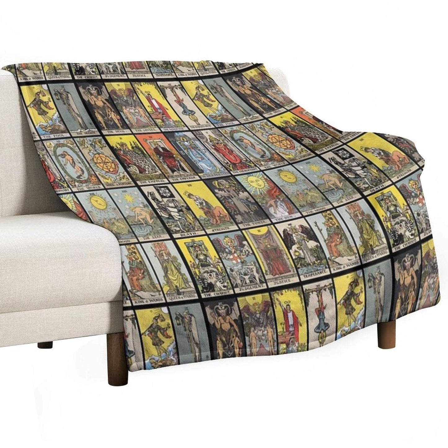 The Major Arcana of Tarot Vintage Cards Throw Blanket