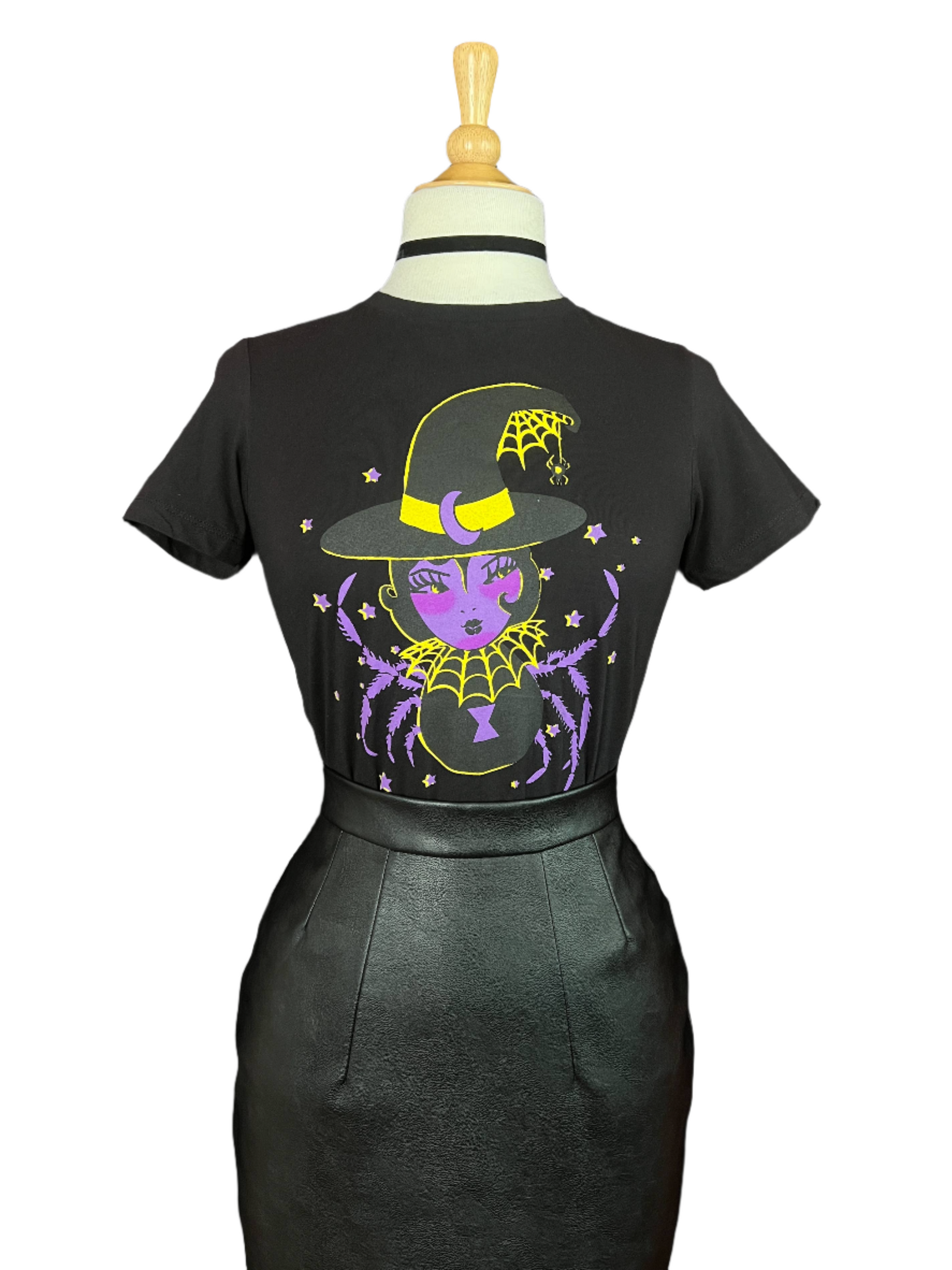 Spider Baby Fitted Graphic Tee in Black  Quirks!