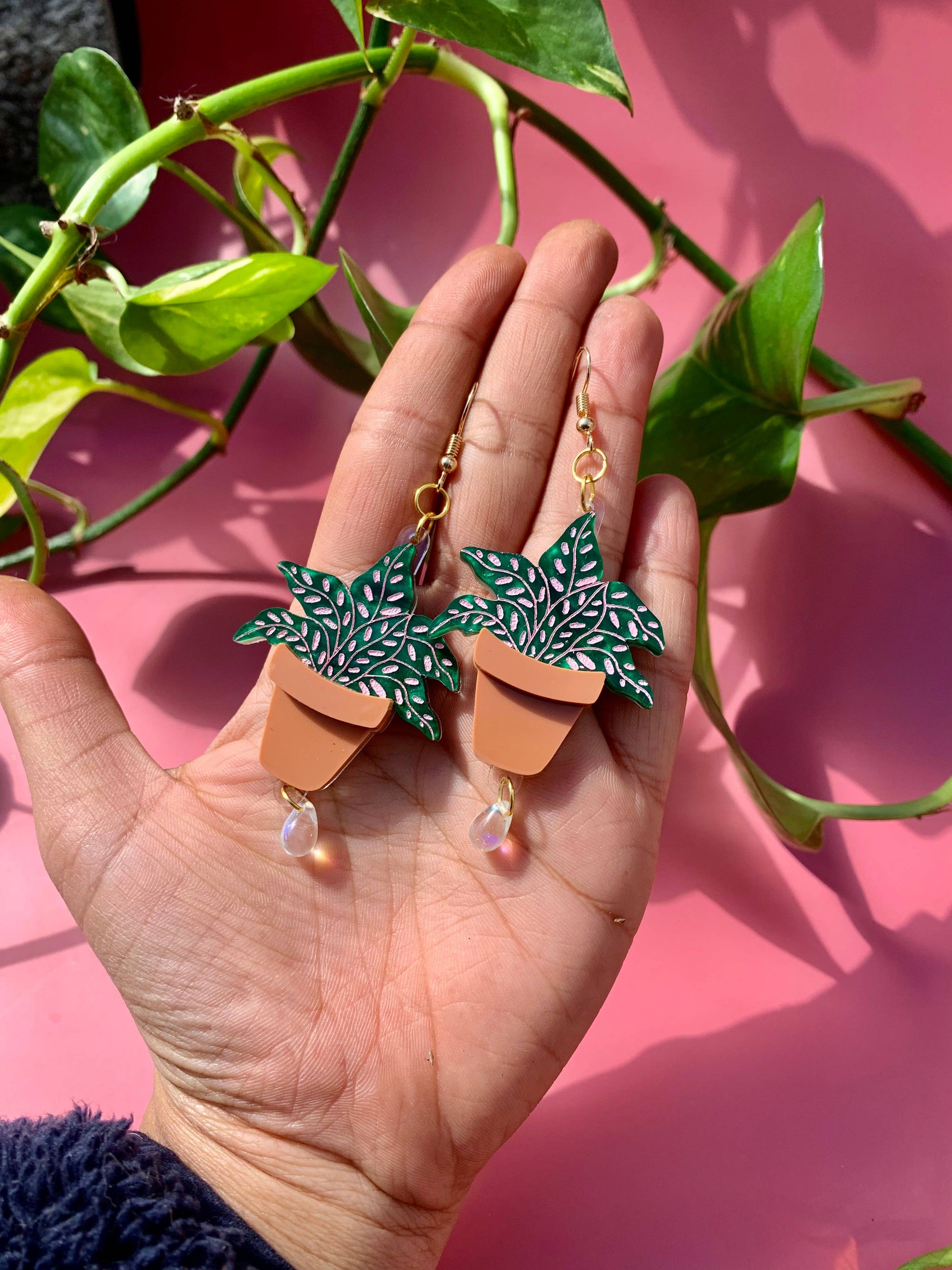Terracotta Plants Acrylic Earrings Quirks!