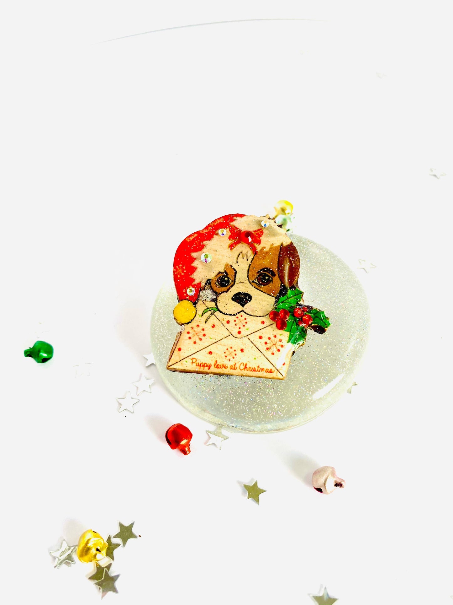 Puppy love at Xmas Brooch by Rosie Rose Parker Quirks!