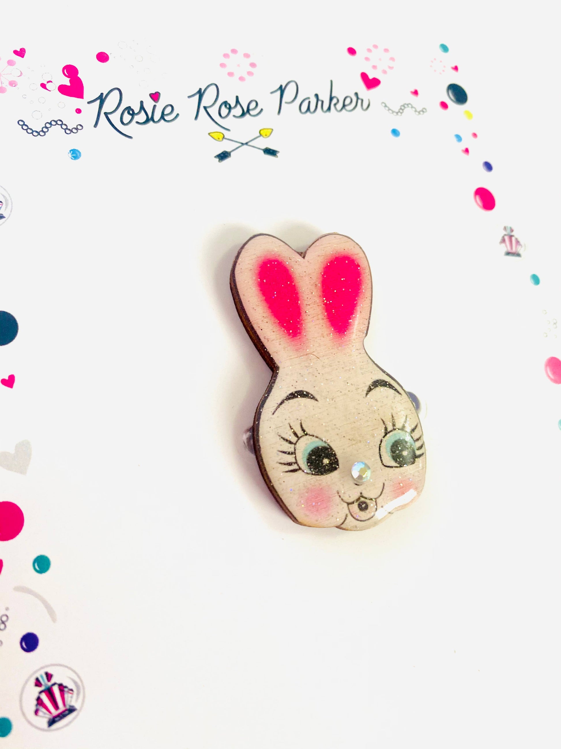 Dainty Easter Rabbit Pin/ Brooch by Rosie Rose Parker Quirks!