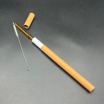 "Tiki Bamboo" 8" Reusable glass straw travel kit