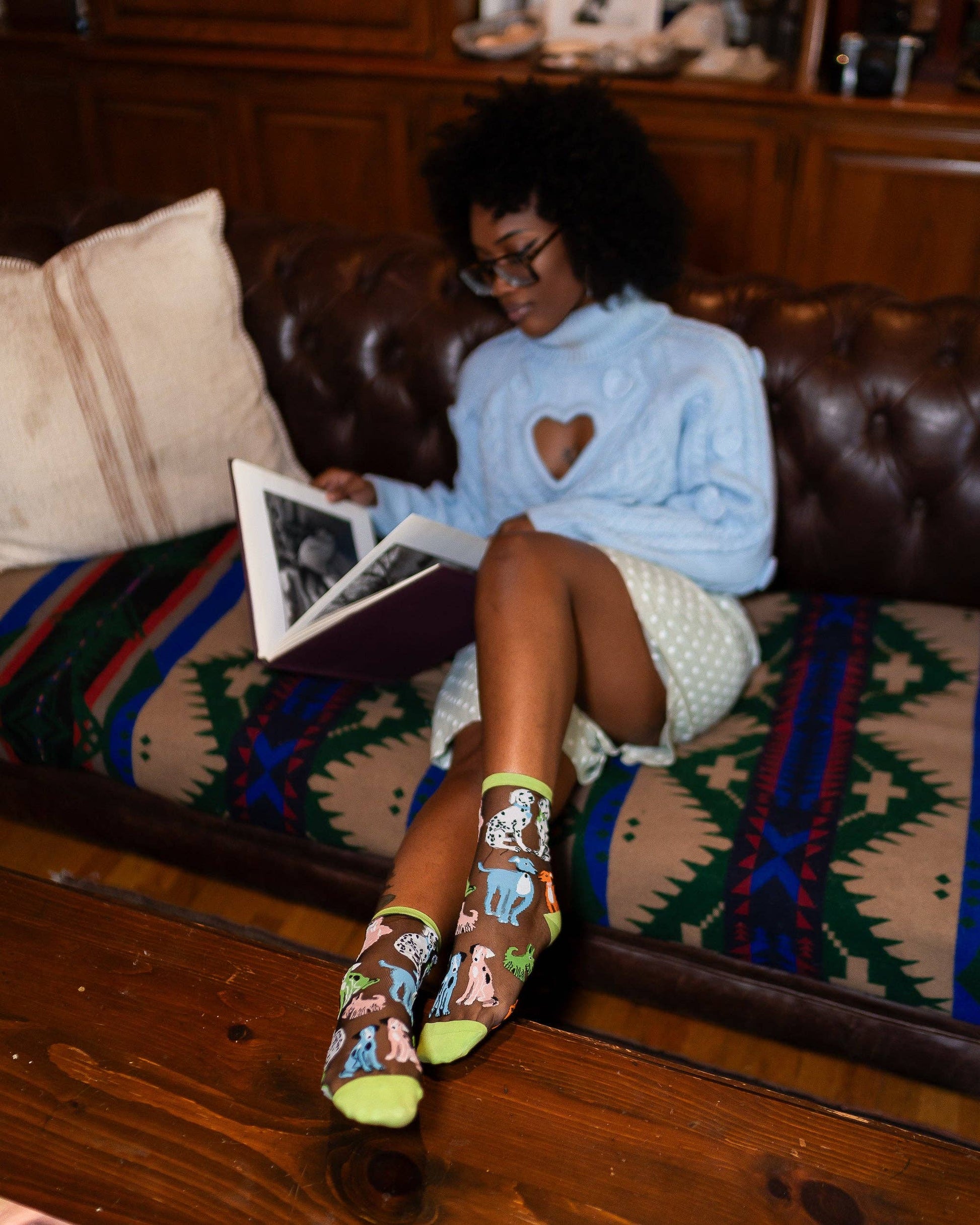 Dopamine Dogs Black Sheer Crew Sock Quirks!