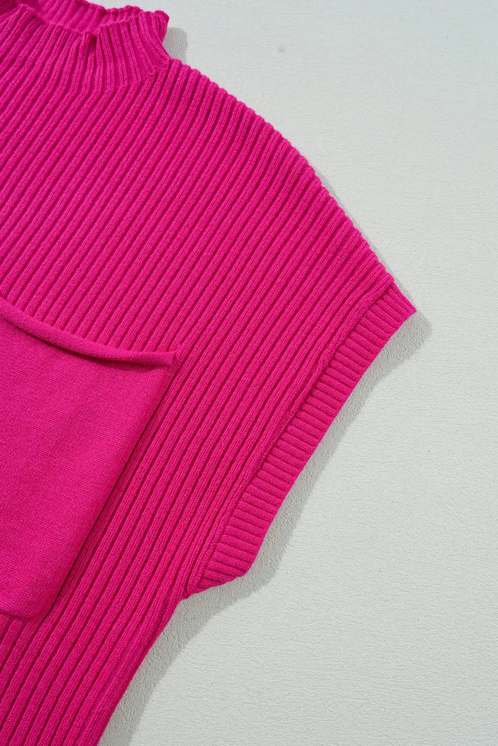 Gold Flame Patch Pocket Ribbed Knit Short Sleeve Sweater Shewin