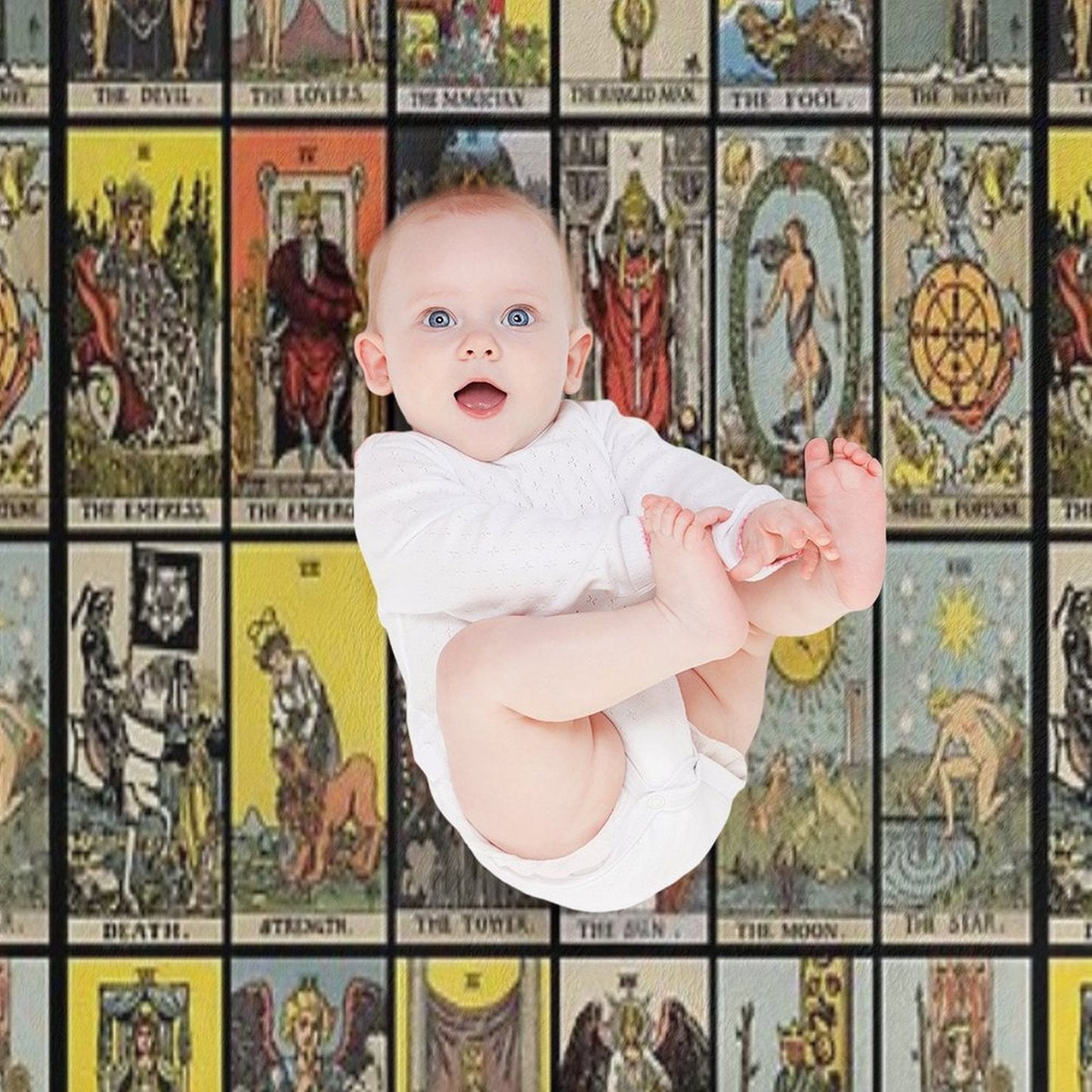 The Major Arcana of Tarot Vintage Cards Throw Blanket