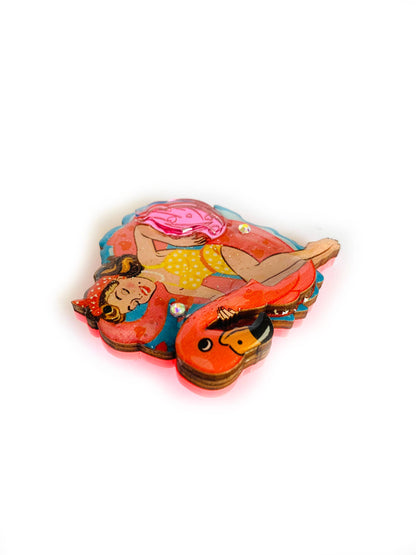 Frankie & the Flamingo Float Brooch by Rosie Rose Parker Quirks!