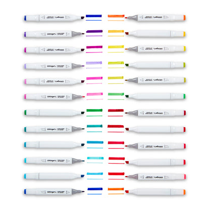 Double-Ended Alcohol Markers - 24 Bright Colors
