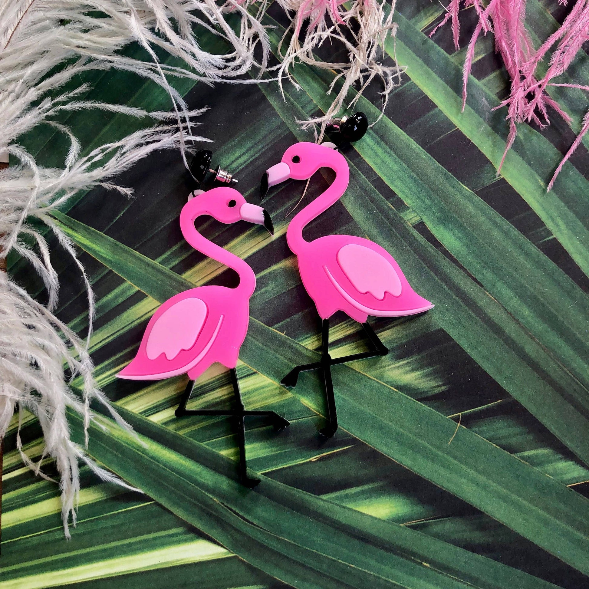 Pink Flamingo Acrylic Statement Earrings Quirks!