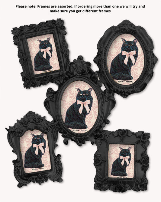 Black Persain Cat - Mini framed print