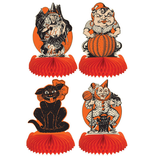 Vintage Halloween Honeycomb Centerpieces Set of 4 Quirks!