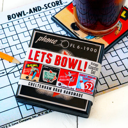 Lets Bowl!  Vintage Bowling Coaster Set Quirks!