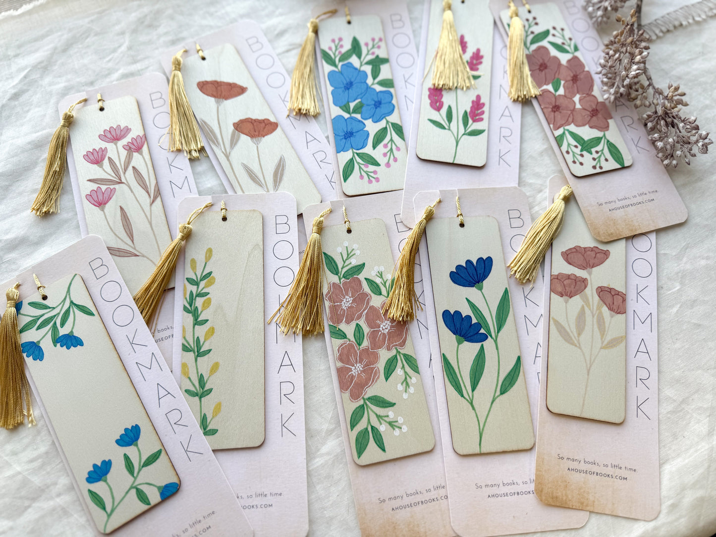 Wood Bookmarks- Floral
