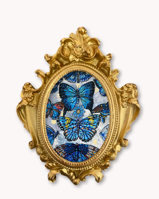 Blue Butterflies - Mini framed print
